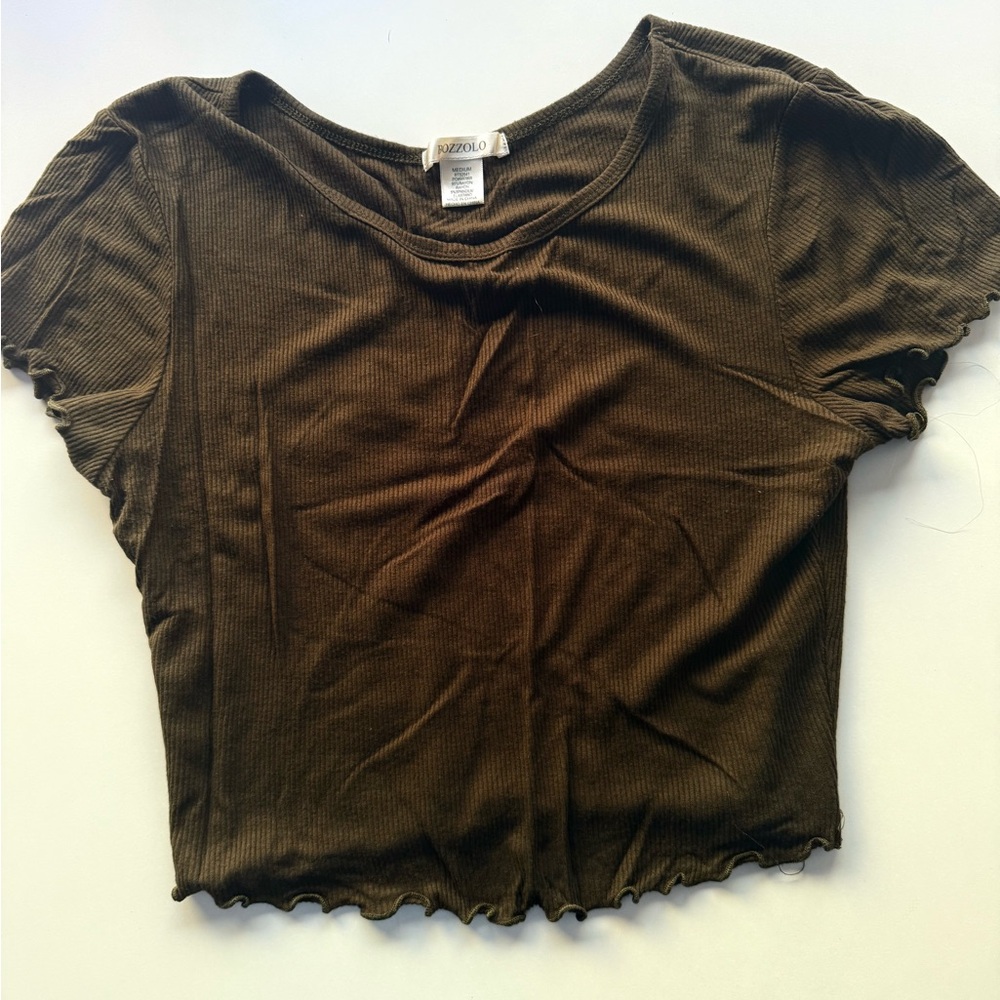 Olive Ribbed Crop Top